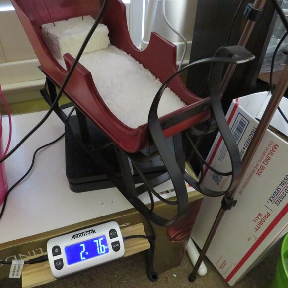 Vintage 18" long Real Wood Sleigh w Metal Runners (almost 3 pounds) - Picture 10 of 10